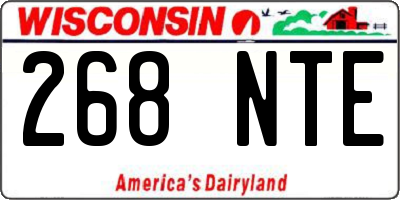 WI license plate 268NTE