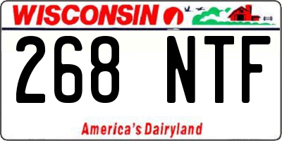 WI license plate 268NTF