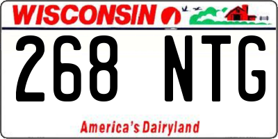 WI license plate 268NTG