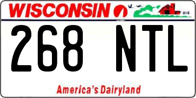 WI license plate 268NTL