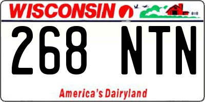 WI license plate 268NTN