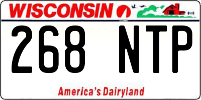 WI license plate 268NTP