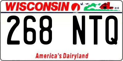 WI license plate 268NTQ