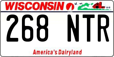 WI license plate 268NTR
