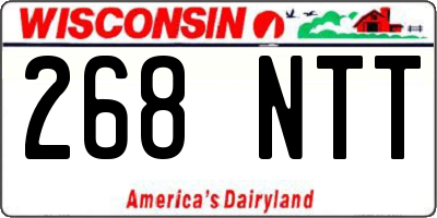WI license plate 268NTT