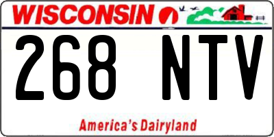 WI license plate 268NTV