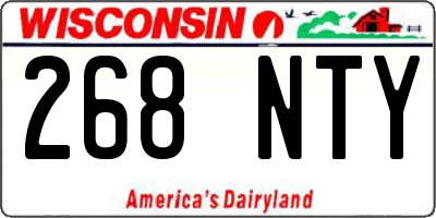 WI license plate 268NTY