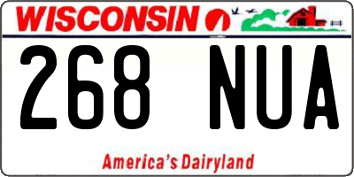 WI license plate 268NUA