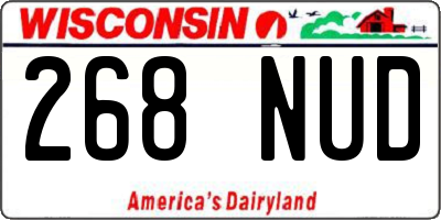 WI license plate 268NUD
