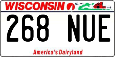 WI license plate 268NUE