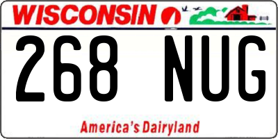 WI license plate 268NUG