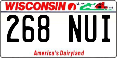 WI license plate 268NUI