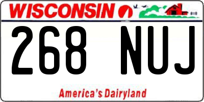 WI license plate 268NUJ