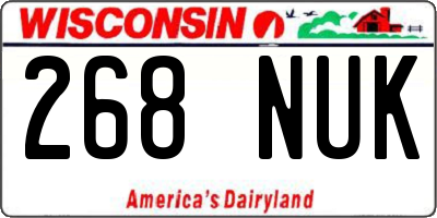 WI license plate 268NUK