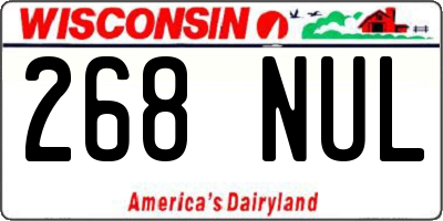 WI license plate 268NUL