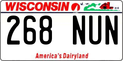 WI license plate 268NUN