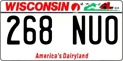 WI license plate 268NUO