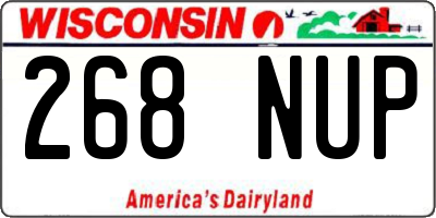 WI license plate 268NUP