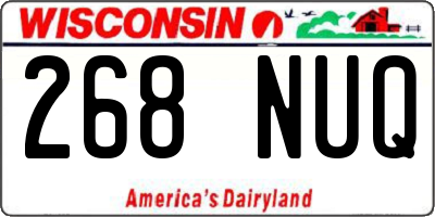 WI license plate 268NUQ