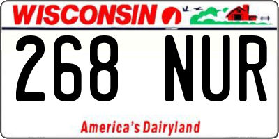 WI license plate 268NUR