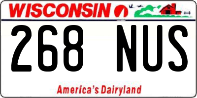 WI license plate 268NUS