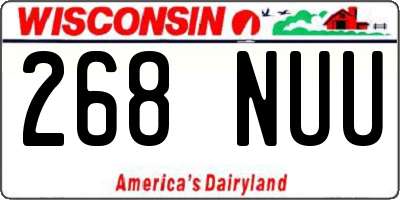 WI license plate 268NUU
