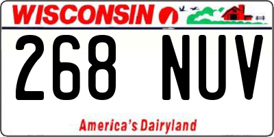 WI license plate 268NUV