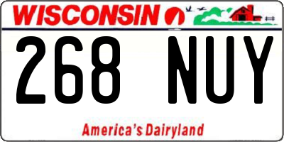 WI license plate 268NUY