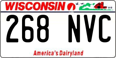 WI license plate 268NVC