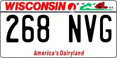 WI license plate 268NVG