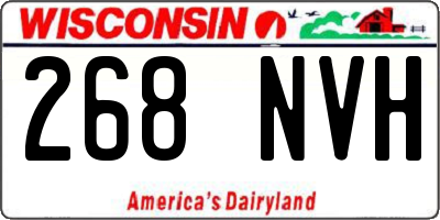 WI license plate 268NVH