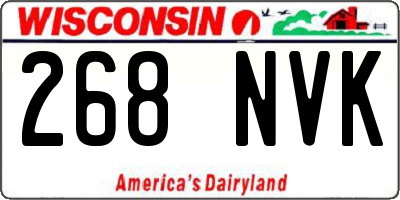 WI license plate 268NVK