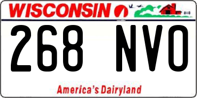 WI license plate 268NVO