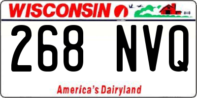 WI license plate 268NVQ