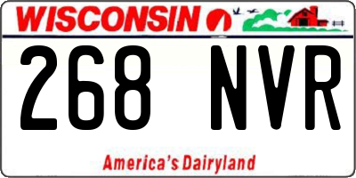 WI license plate 268NVR