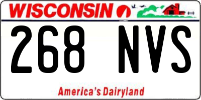 WI license plate 268NVS