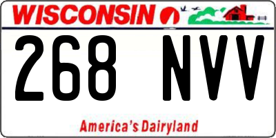 WI license plate 268NVV