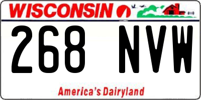 WI license plate 268NVW