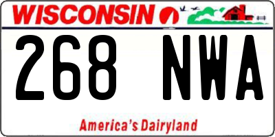 WI license plate 268NWA