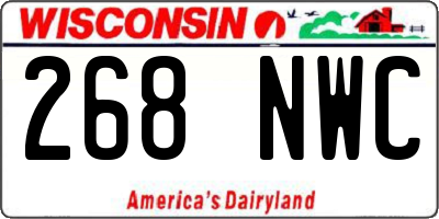 WI license plate 268NWC