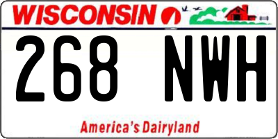 WI license plate 268NWH