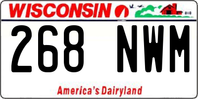 WI license plate 268NWM