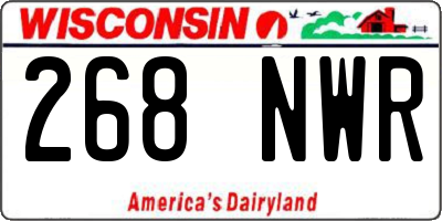 WI license plate 268NWR