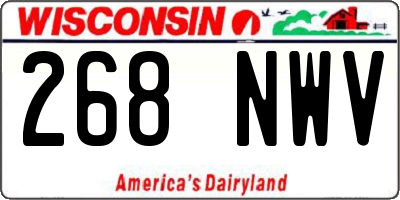 WI license plate 268NWV