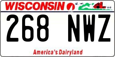 WI license plate 268NWZ