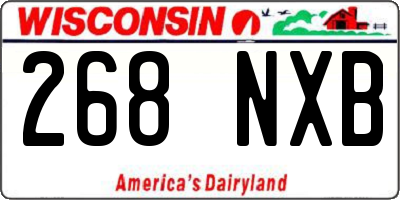 WI license plate 268NXB