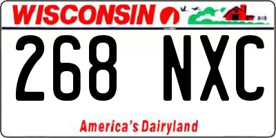 WI license plate 268NXC