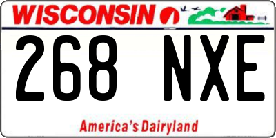 WI license plate 268NXE