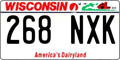 WI license plate 268NXK