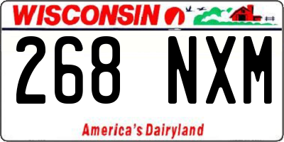 WI license plate 268NXM